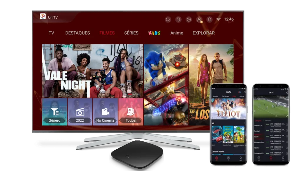 Aplicativo UniTV em dispositivo Android